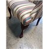 Image 5 : Style Upholstering  Inc. Queen Anne Style Striped Winback Chair 27"x27"x17"
