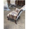 Image 7 : Style Upholstering  Inc. Queen Anne Style Striped Winback Chair 27"x27"x17"