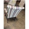 Image 8 : Style Upholstering  Inc. Queen Anne Style Striped Winback Chair 27"x27"x17"