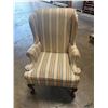 Image 1 : Hickory Chair Company Striped Winback Chair 25"x30"x20"