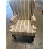 Image 2 : Hickory Chair Company Striped Winback Chair 25"x30"x20"