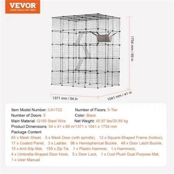 NIB Vevor Cat Cage Model CA1722