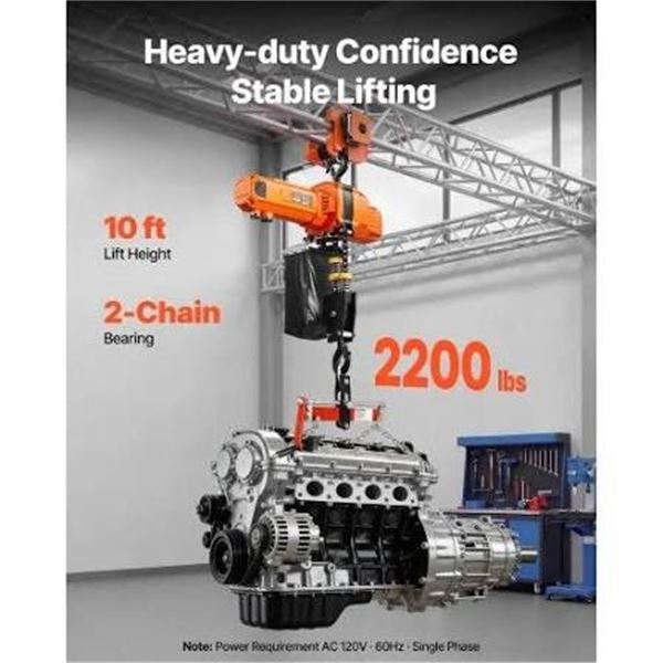 NIB Vevor 10FT 2200LB Electric Chain Fall Hoist Model BLH10
