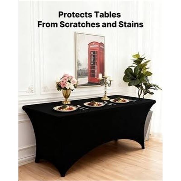 (5) Vevor 4FT Black Spandex Table Cover