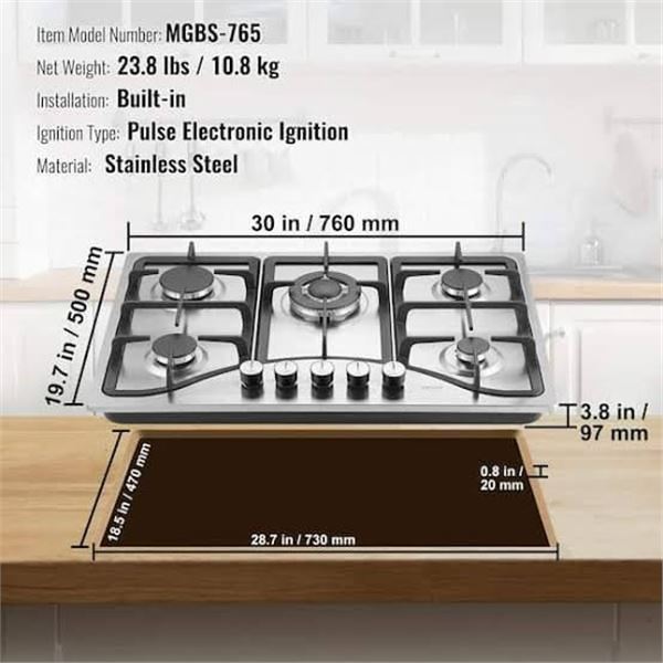 NIB Vevor Countertop Gas Ranges Model MCBS-765
