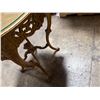 Image 10 : Gold Tone Rococo Style Table with Glass Top 28"x30"