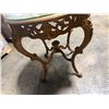 Image 12 : Gold Tone Rococo Style Table with Glass Top 28"x30"