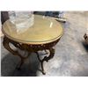 Image 13 : Gold Tone Rococo Style Table with Glass Top 28"x30"