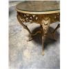 Image 4 : Gold Tone Rococo Style Table with Glass Top 28"x30"