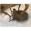 Image 5 : Gold Tone Rococo Style Table with Glass Top 28"x30"