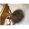 Image 6 : Gold Tone Rococo Style Table with Glass Top 28"x30"