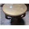 Image 7 : Gold Tone Rococo Style Table with Glass Top 28"x30"