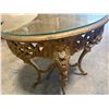 Image 11 : Gold Tone Rococo Style Table with Glass Top 28"x30"