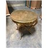 Image 1 : Gold Tone Rococo Style Table with Glass Top 28"x30"