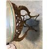 Image 4 : Gold Tone Rococo Style Table with Glass Top 28"x30"