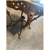 Image 5 : Gold Tone Rococo Style Table with Glass Top 28"x30"
