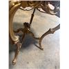 Image 6 : Gold Tone Rococo Style Table with Glass Top 28"x30"
