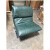Image 1 : Saporiti Italia Green Leather and Chrome Chair (Cosmetic Wear)