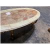 Image 14 : Signed Mueller Marble Top with Carved Base Coffee Table 59"x27"x17"