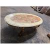 Image 15 : Signed Mueller Marble Top with Carved Base Coffee Table 59"x27"x17"