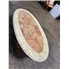Image 2 : Signed Mueller Marble Top with Carved Base Coffee Table 59"x27"x17"