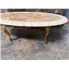 Image 6 : Signed Mueller Marble Top with Carved Base Coffee Table 59"x27"x17"