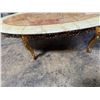 Image 7 : Signed Mueller Marble Top with Carved Base Coffee Table 59"x27"x17"