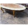 Image 8 : Signed Mueller Marble Top with Carved Base Coffee Table 59"x27"x17"