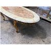 Image 9 : Signed Mueller Marble Top with Carved Base Coffee Table 59"x27"x17"