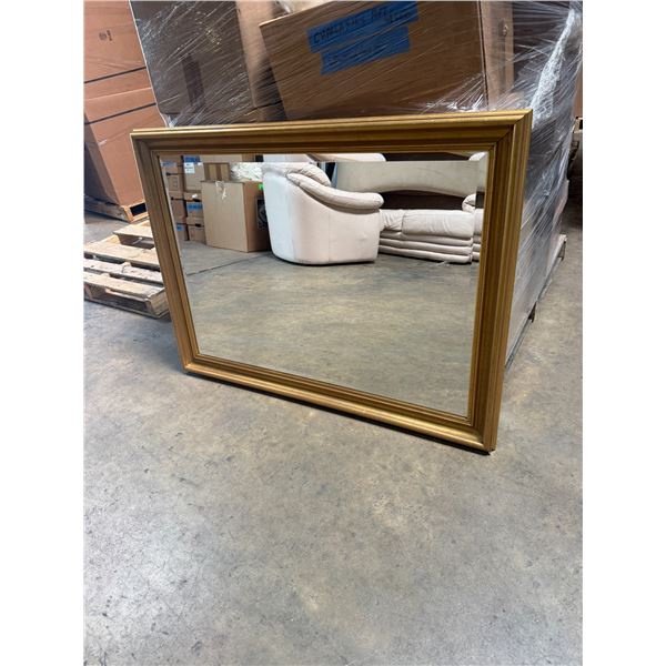 Gold Framed Beveled Glass Mirror 46"x34"