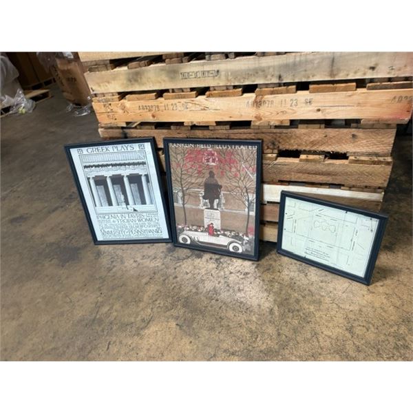 (3) Assorted Size Framed Wall Art