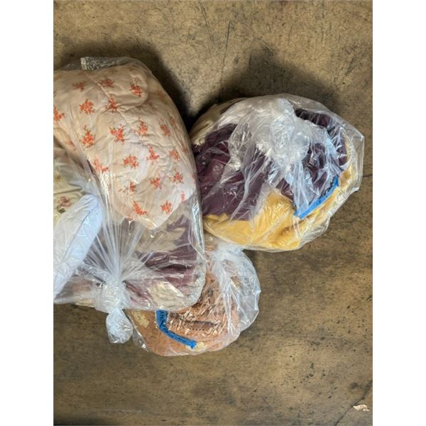 (3) Bags of Assorted Blankets and Clothes