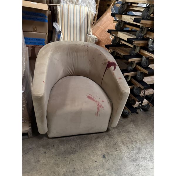 Upholstered Barrel Chair (Used for Murder Scene)