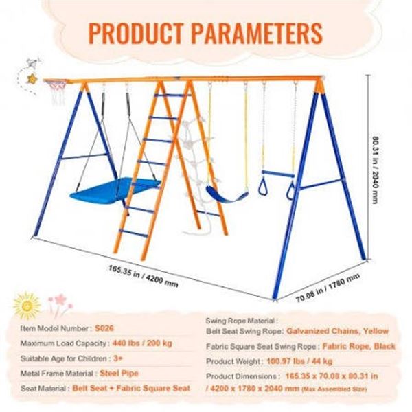 NIB Vevor A Frame Swing Set Model S026