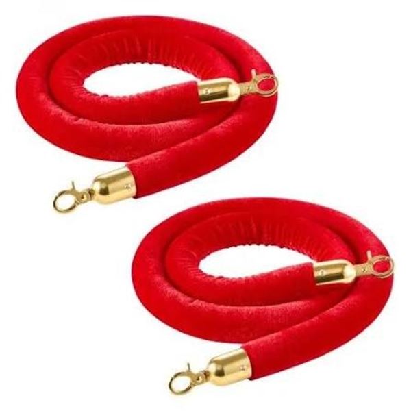 Group of Vevor Red Rope for Coral Stanchions