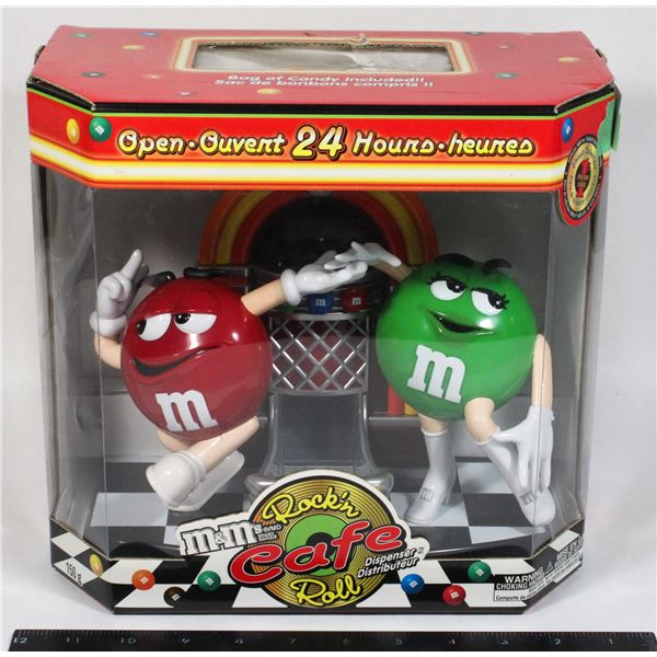 M&M ROCK'N ROLL CAFE DISPENSER FEATURING RED AND G