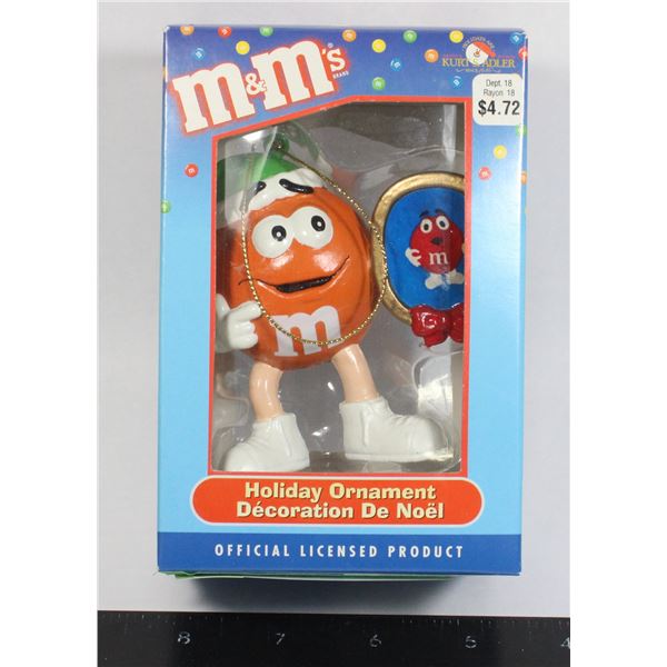 M&M HOLIDAY ORNAMENT FEATURING ORANGE STILL IN BOX