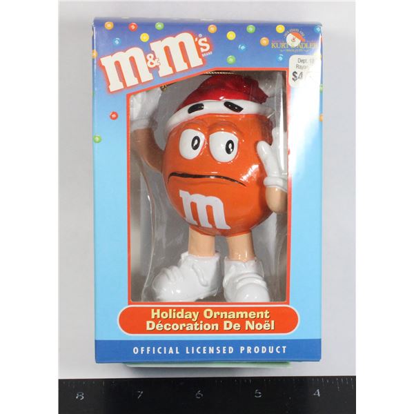 M&M HOLIDAY ORNAMENT FEATURING ORANGE STILL IN BOX