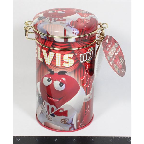 M&MS ELVIS RED SING ALONG TIN WITH CANDIES INSIDE