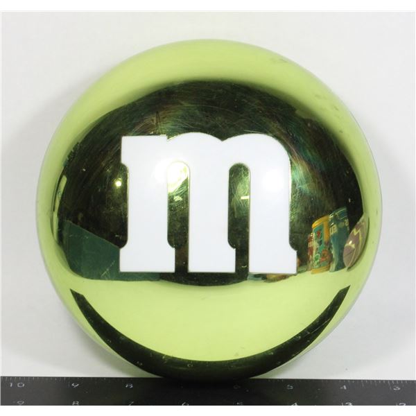 M&M PLASTIC CANDY GOLD CONTAINER