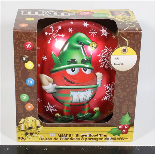M&MS RED SHARE BOW TINS STILL IN BOX