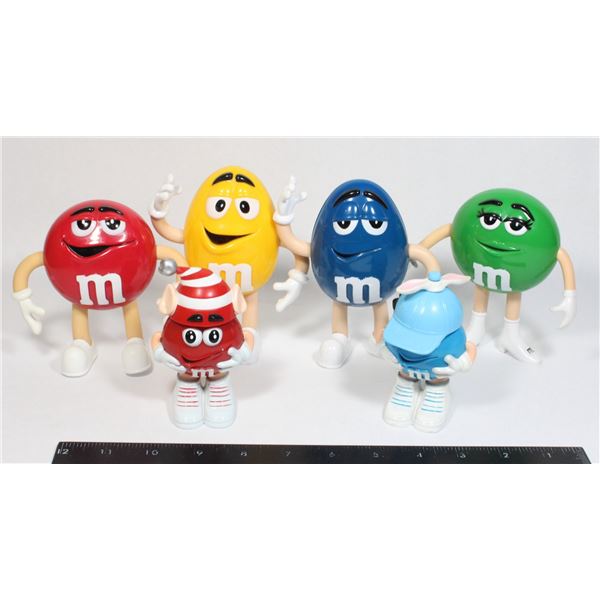 LOT OF 6 VINTAGE M&M CHARACTER 2002 EMPTY