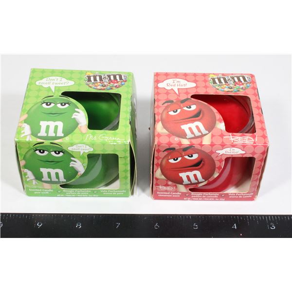 LOT OF 2 M&M'S SCENTED CANDLES IN ORIGINAL BOX