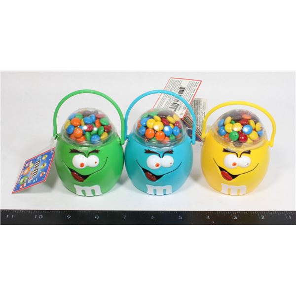 LOT OF 3 VINTAGE M&M GALERIE PLASTIC CANDY MINI