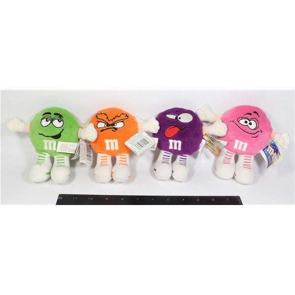 LOT OF 4 VINTAGE M&M'S MINI SWARMEES PLUSH TOYS