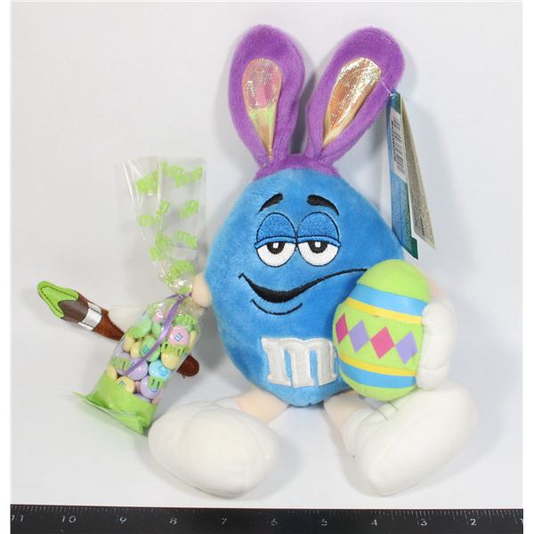 2003 VINTAGE BLUE M&M EASTER BUNNY WITH PAINT