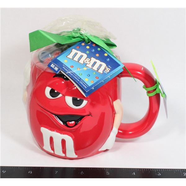 VINTAGE M&M CERAMIC RED M&M CHARACTER MUG.
