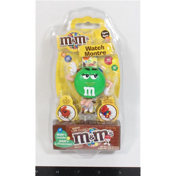 M&M WATCH WITH CANDY FEATURING GREEN STILL IN PACK