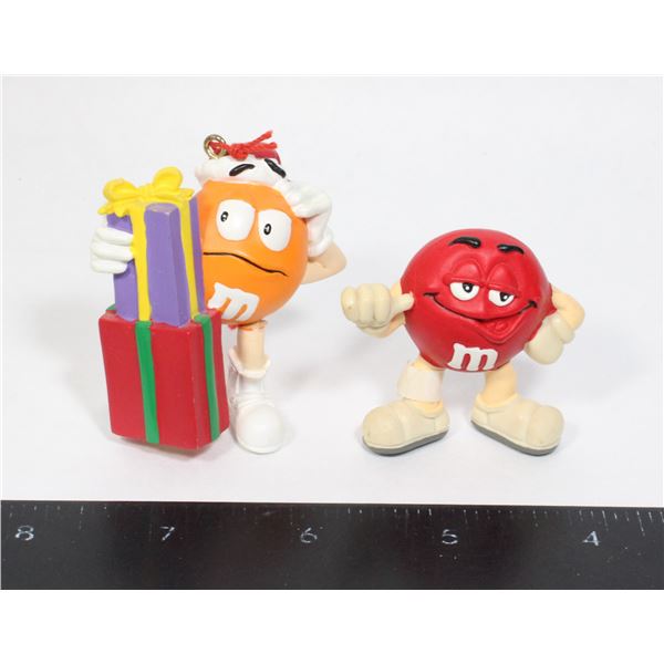 LOT OF 2 M&M CHARACTER FIGURES. THE ORANGE ON
