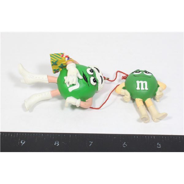 LOT OF 2 VINTAGE M&M MS.GREEN CHARACTER FIGURES